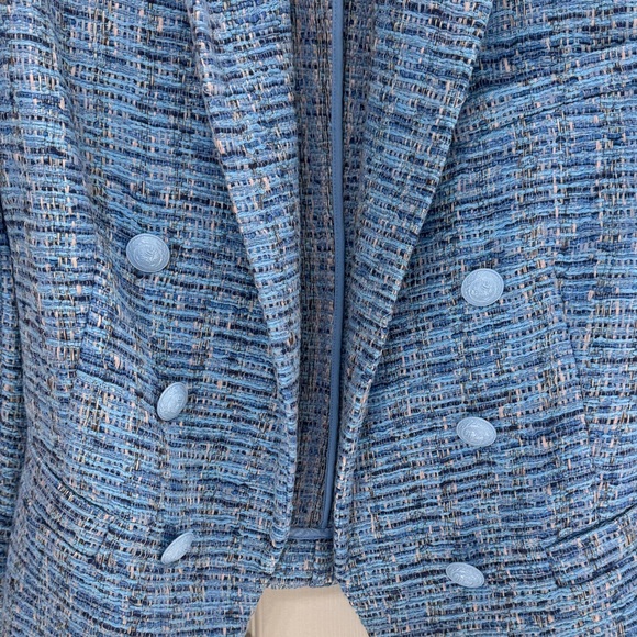 L'AGENCE Brooke Textured Blue Blazer - Picture 5 of 6